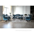 euro classical luxury sofa set, No. 1 dream sofa sets, solid wooden blue sofa sets, living room sofas BA-1106